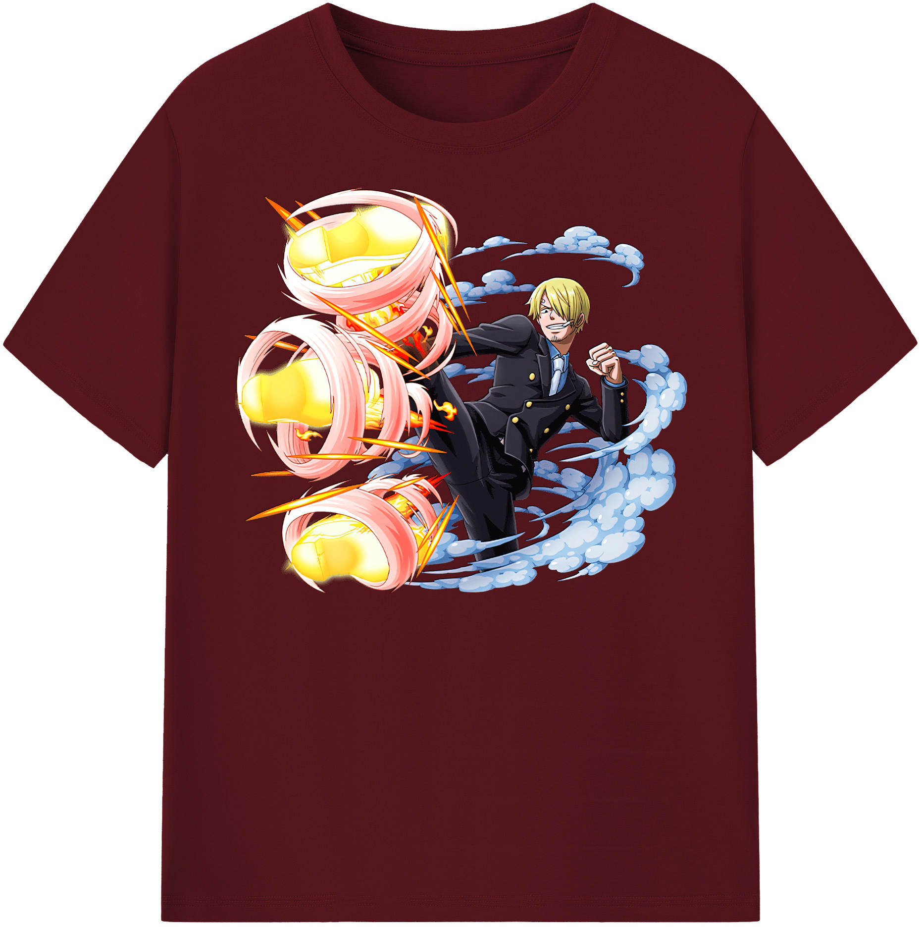 ワンピース サンジ ONE PIECE Sanji 綿100％半袖Tシャツ（フロントプリント）